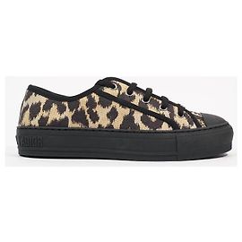 Dior Walkndior Sneakers Black Leopard Pattern Leather Black