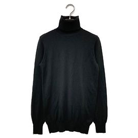 ***LORO PIANA Piuma col roulé en maille cachemire Noir