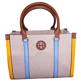 Borsa tote Tory Burch beige in tessuto piccola Beige