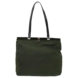 Prada-PRADA Shoulder Bag Nylon Leather Green Auth bs6634-Green
