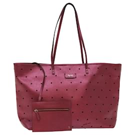 Fendi-FENDI Tote Bag Leather Pink Auth bs6445-Pink