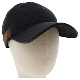 Gucci-GUCCI GG Canvas Web Sherry Line Cap M Black Green Red 200035 Auth tb743-Black,Red,Green