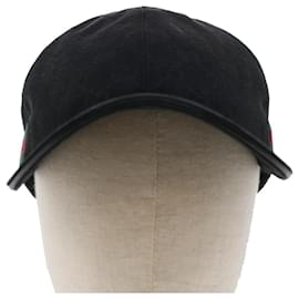 Gucci-GUCCI GG Canvas Web Sherry Line Cap M Black Green Red 200035 Auth tb743-Black,Red,Green