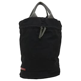 Prada-PRADA Hand Bag Nylon Black Red Auth bs6627-Black,Red