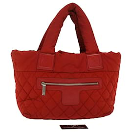 Chanel-CHANEL Cocoko Koon PM Hand Bag Nylon Red CC Auth bs6489-Red