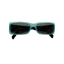 Chanel-Chanel rechteckige Sonnenbrille-Blau