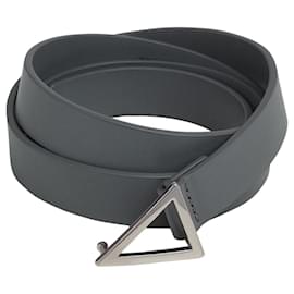 Bottega Veneta-Triangle leather belt-Grey