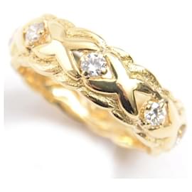 Boucheron-* BOUCHERON 8P diamond design ring No. 14 Ladies 750YG yellow gold-Golden