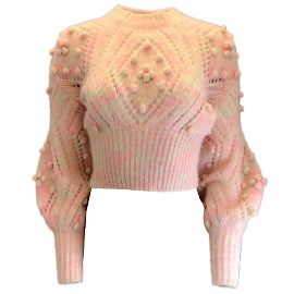 Zimmermann Hellrosa Celestial Kurzstrickpullover aus Alpaka und Wolle Pink