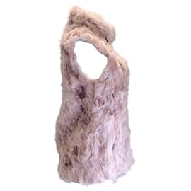 Autre Marque-Pologeorgis Pink Lamb Fur Vest-Pink