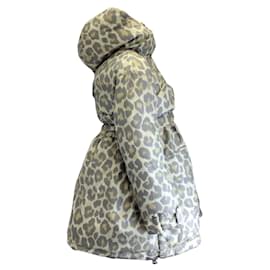 Sacai-Abrigo acolchado con capucha y estampado de leopardo verde de Sacai-Verde