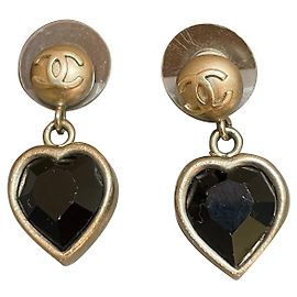 Chanel Earrings Black Silvery