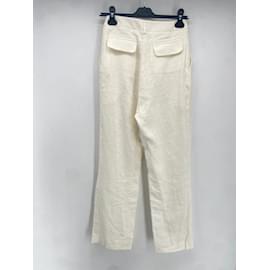 Autre Marque-MATIN Pantalón T.Reino Unido 6 lino-Blanco