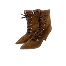 Botas ankle Gianvito Rossi T.EU 39 em camurça Camelo