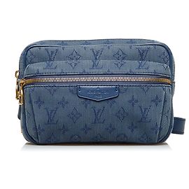 Louis Vuitton Blue Monogram Denim Outdoor-Gürteltasche Blau