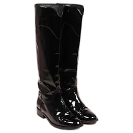 Chanel-Amazing Chanel Patent Leather boots-Black