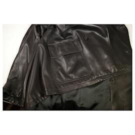 Hermès-Incroyable veste en cuir Hermes SZ52-Noir