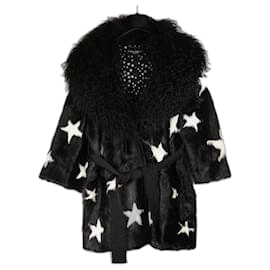 Dolce & Gabbana-Incredibile cappotto in pelliccia con stelle Dolce&Gabbana della sfilata-Multicolore
