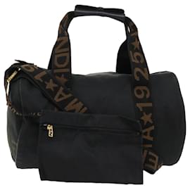 Fendi-FENDI Sac Boston Nylon 2façon noir 2291.26420.089 Auth yb230-Noir