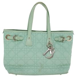 Christian Dior-Christian Dior Lady Dior Canage Tote Bag Coated Canvas Light Blue Auth bs6492-Light blue