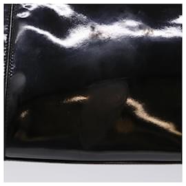 Chanel-CHANEL bolsa de ombro com corrente couro envernizado preto CC Auth bs6435-Preto