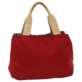 Burberry-BURBERRY Hand Bag Nylon Red Auth bs6560-Red