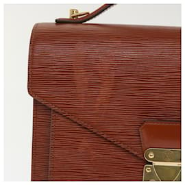Louis Vuitton-LOUIS VUITTON Epi Monceau Hand Bag Brown M52123 LV Auth 46345-Brown
