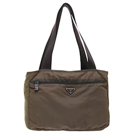 Prada-PRADA Borsa Tote Nylon Khaki Auth 46166-Cachi