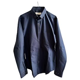 Yves Saint Laurent-YSL dark navy cotton shirt-Dark blue
