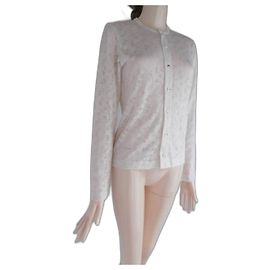 Comme des Garcons Blusentop aus transparenter Blumenspitze Roh