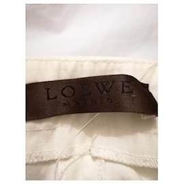 Loewe-Loewe Calças de algodão branco com costuras frontais e traseiras-Branco