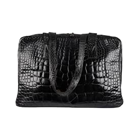 Autre Marque-GFF Croc-embossed Shoulder Bag-Black