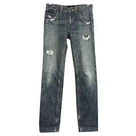 Calça jeans reta rasgada Comme des Garcons Azul Azul escuro