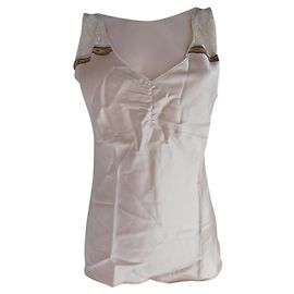 Top de seda John Galliano Beige
