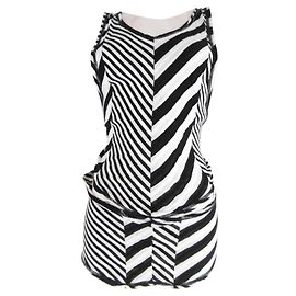 Top asimétrico Limi Feu Negro Blanco