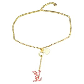 Louis Vuitton Set Schloss kubanische Kette Halskette mit Schlüsselarmband  für ih