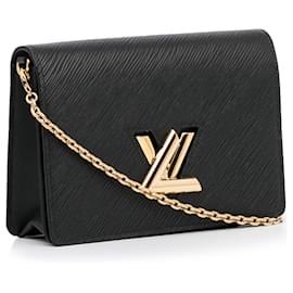 Louis Vuitton-Louis Vuitton Black Epi Twist Belt Chain Wallet-Black