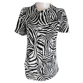 Junya Watanabe Comme des Garçons Top asimétrico con estampado de cebra Negro Blanco