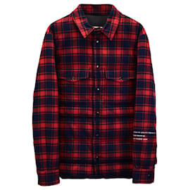 Moncler-Moncler Genius Moran Quilted Checked Down Overshirt Jacket in Red and Blue Cotton-Other