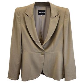 Einreihiger Blazer von Giorgio Armani aus hellbrauner Wolle Braun Beige