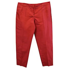 Giorgio Armani-Giorgio Armani Tapered Trousers in Red Cotton Silk-Red