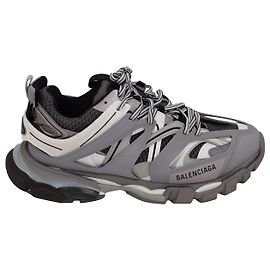 Balenciaga Track Sneakers in Grey & White Polyurethane Grey