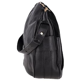 Chloé-See by Chloe Hana Medium Shoulder Bag in Black Leather and Suede-Black