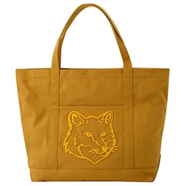 Autre Marque-Klassische Einkaufstasche mit Fuchskopf – Maison Kitsune – Canvas – Braun-Braun