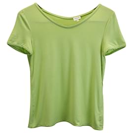 Armani-Armani Collezioni Kurzarm-T-Shirt aus lindgrüner Viskose-Grün
