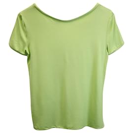 Armani-Camiseta Armani Collezioni de manga corta de viscosa verde lima-Verde