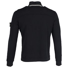 Stone Island Half Zip Sweatshirt in Black Cotton Black