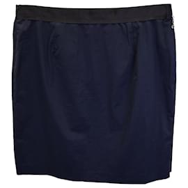 Love Moschino-Love Moschino Charm Embellished Ruffle Mini Skirt in Navy Blue Cotton-Navy blue