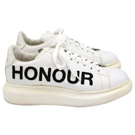 Alexander Mcqueen-Alexander McQueen Honour & Truth Sneakers in White Calfskin Leather-White