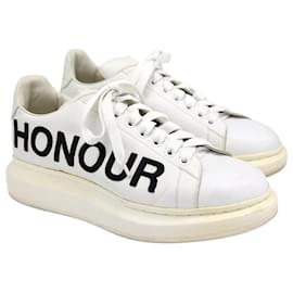 Alexander Mcqueen-Alexander McQueen Honour & Truth Sneakers in White Calfskin Leather-White